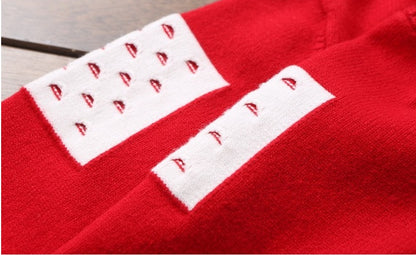 Girls' Round Neck Cartoon Pullover Knitted Sweater