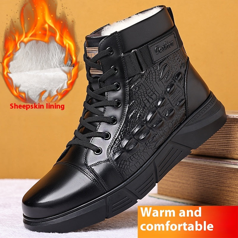 Boy's Fur Integrated Warm Snow Cotton Boots