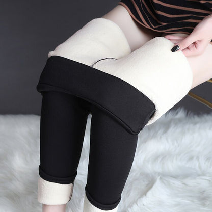 Warm Thick High Stretch Lamb Cashmere Leggings Skinny Fitness Pants