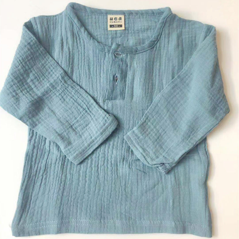 Boys' Short-sleeved Cotton And Linen T-shirts