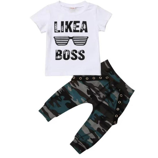 0-3Y Newborn Infant Toddler Baby Boy Clothes Set Kids Boys Cute Short Sleeve T-Shirt Top+Pants Outfits Clothing Set