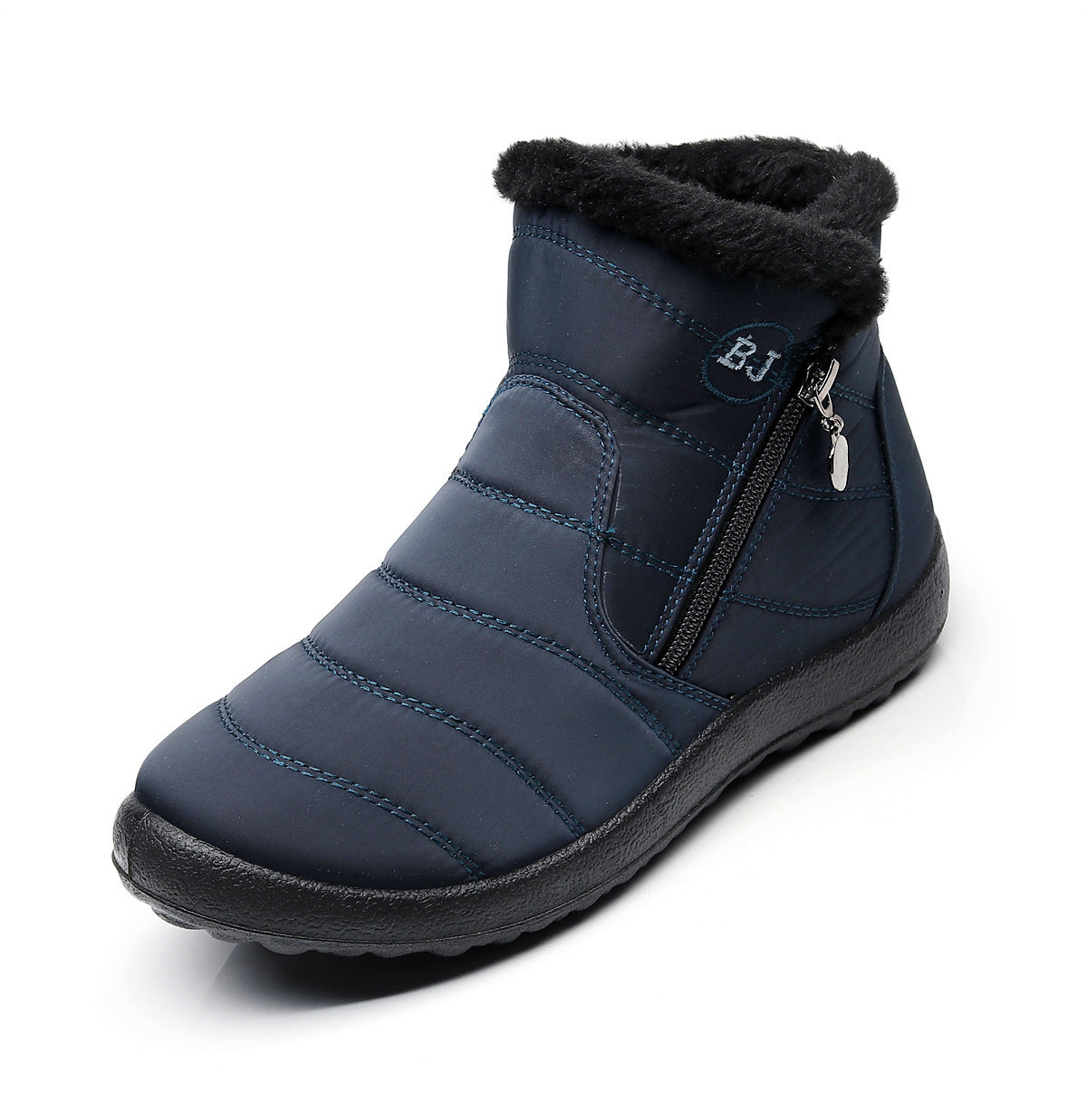 Girls Side Zipper Mid-Calf Widened Waterproof Snow Boots