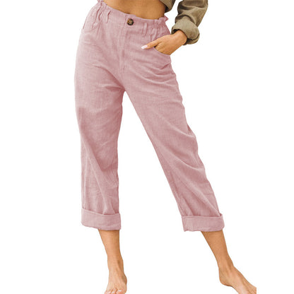 Youth & Women's Joggers Pants Fashion High Waist Casual Pants With Pockets