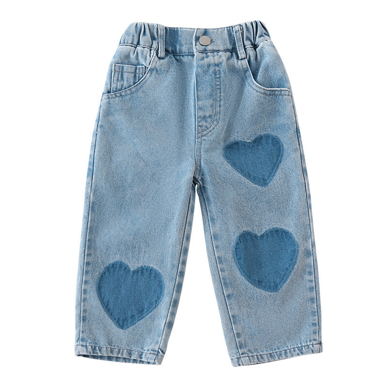 Girls & Boys Soft Jeans Casual Straight Trousers