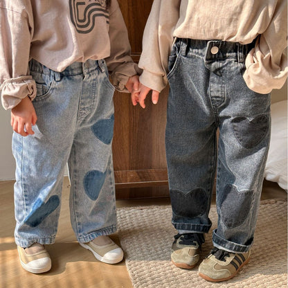 Girls & Boys Soft Jeans Casual Straight Trousers