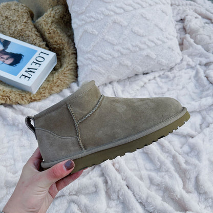 Snow Boots Girls Fur Integrated Ins Short Wool / Sheepskin Upper