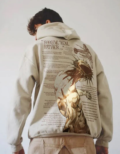 Boys & Men Casual Printed Hooded Sweater