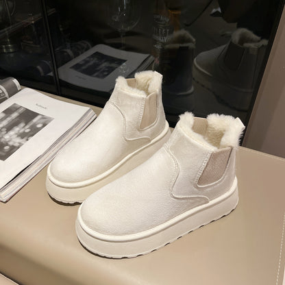 Youth & Women's Plush Snow Boots Winter Warm Thick Fleece