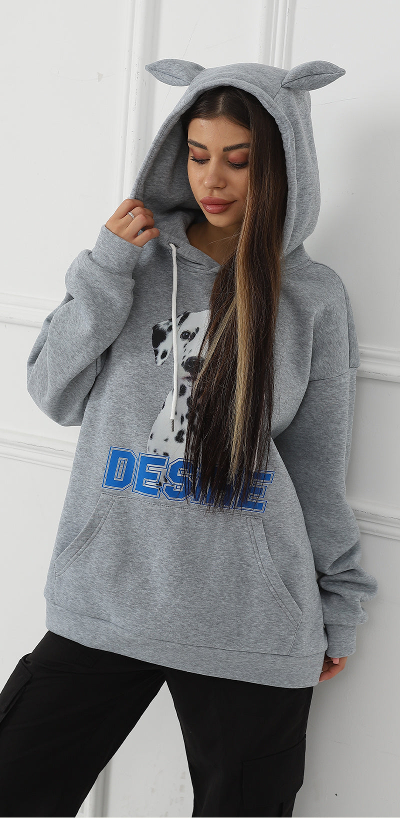 Youth & Women's Fashionable Casual Printed Long Sleeved Hoodies