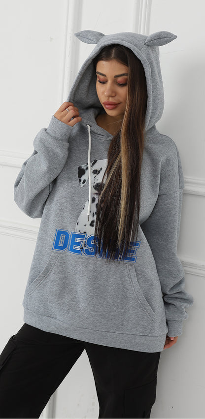 Youth & Women's Fashionable Casual Printed Long Sleeved Hoodies