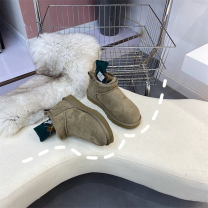 Snow Boots Girls Fur Integrated Ins Short Wool / Sheepskin Upper