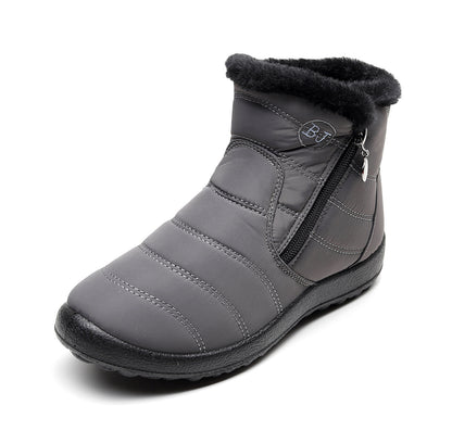 Girls Side Zipper Mid-Calf Widened Waterproof Snow Boots