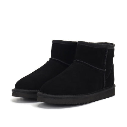 Low-cut Snow Boots Cowhide Rubber Fur Fashion Casual