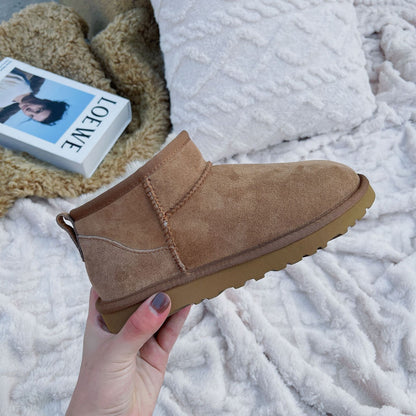 Snow Boots Girls Fur Integrated Ins Short Wool / Sheepskin Upper