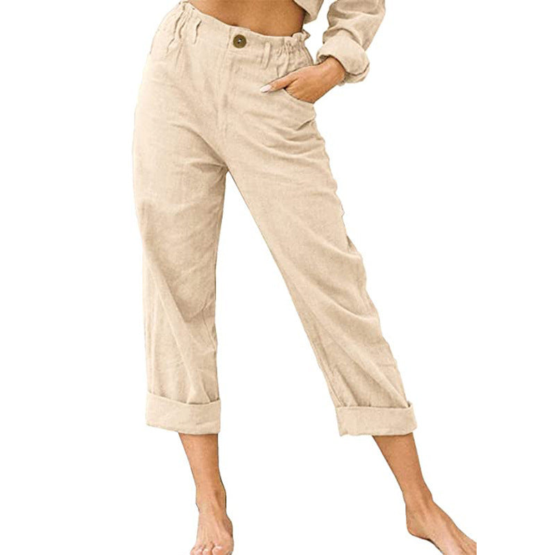 Youth & Women's Joggers Pants Fashion High Waist Casual Pants With Pockets