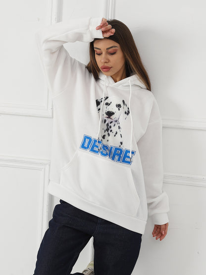 Youth & Women's Fashionable Casual Printed Long Sleeved Hoodies